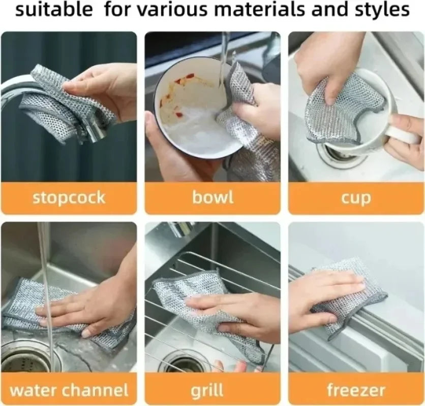 ToughScrub Rags - Pack of 10 Steel Kitchen Rags